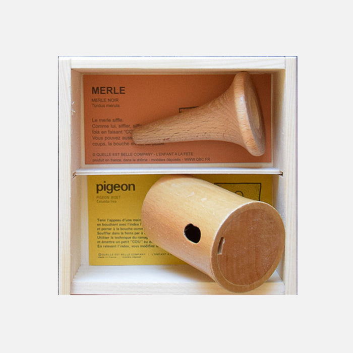 Handmade Wooden Bird Call - Town Garden - Set of 2