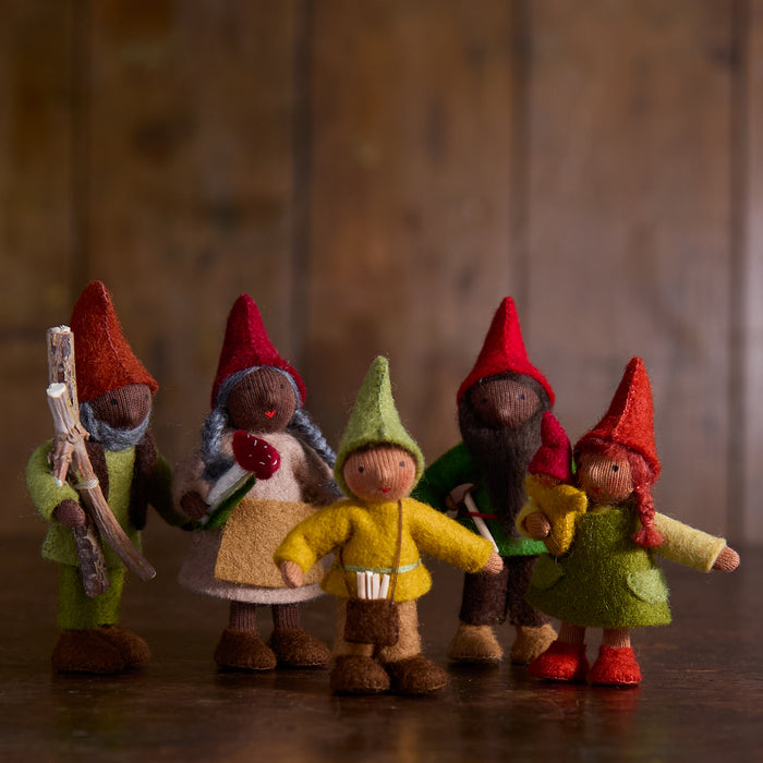 Handmade Wool Autumn Gnome Boy - Brown