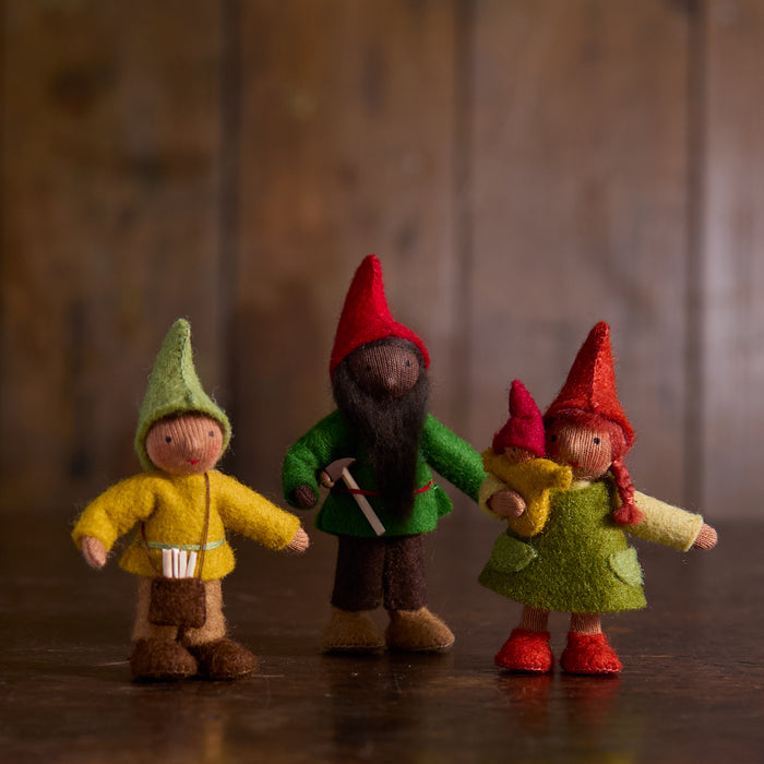 Handmade Wool Autumn Gnome Boy - Brown