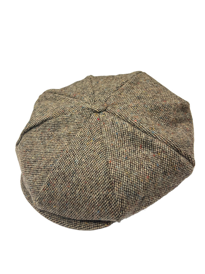 Brown Salt and pepper with Colorful Flecks Handwoven Tweed / Medium