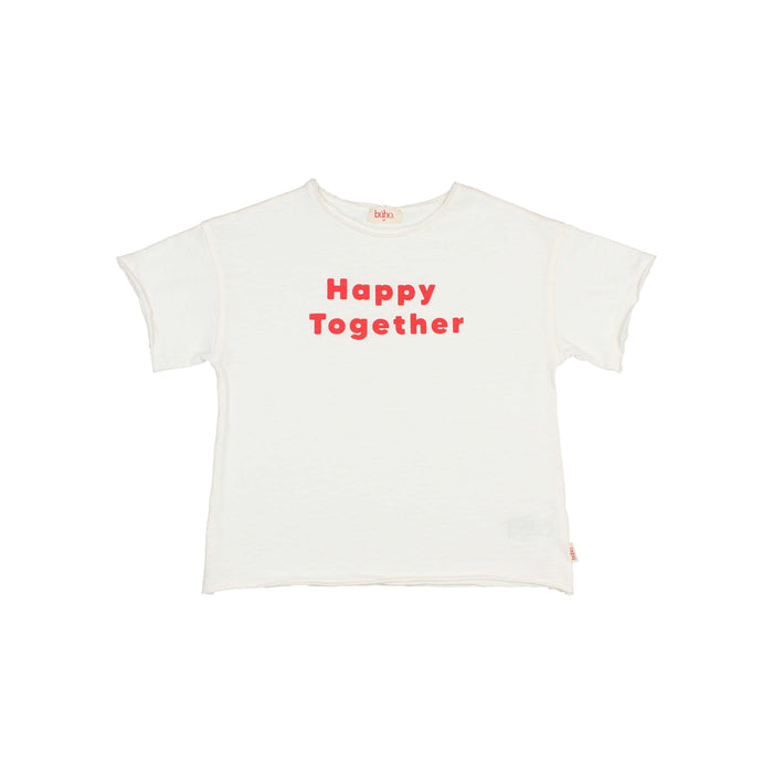 BUHO Happy T-Shirt White available at SMOL Store, Lebanon.