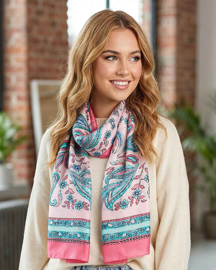 Harmony Floral Viscose Scarf - The Classic Boutique