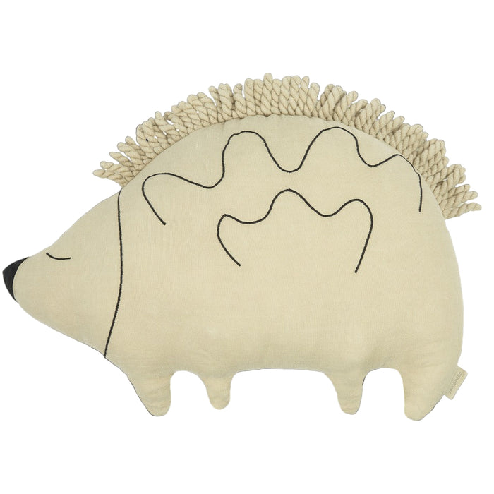Hedgehog Cushion Enzo French Linen Green Tea