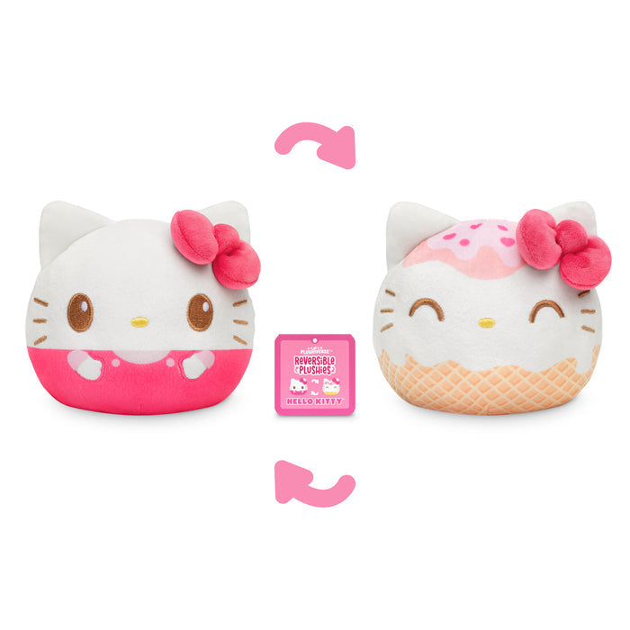 Hello Kitty Ice Cream Cone 4” Reversible Plushie showing both sides