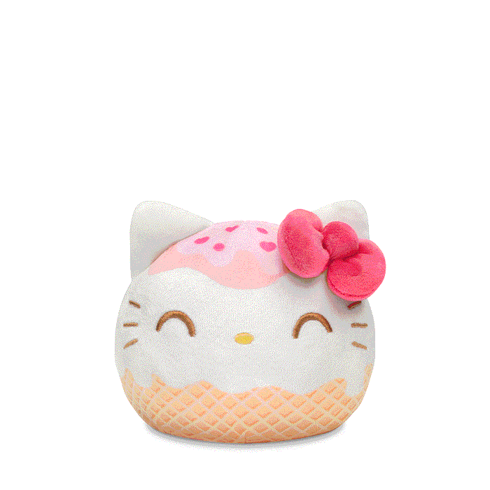 Hello Kitty Ice Cream Cone 4” Reversible Plushie flip GIF
