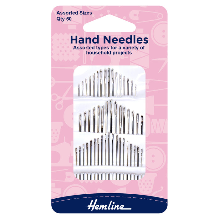 Hemline Hand Sewing Needles: Household Assorted: 50 Pieces - Hand-Sewing Needles