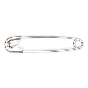 Hemline Safety Pins: 27mm: Nickel: 36 Pieces