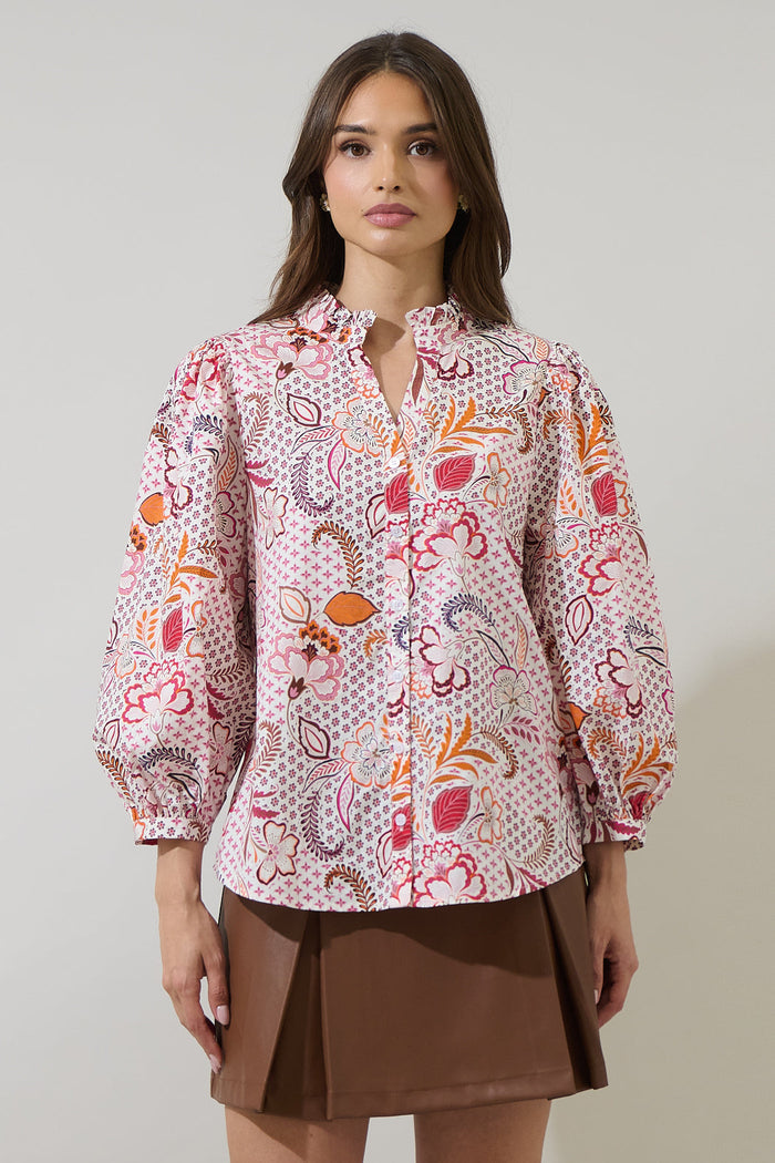 Hendry Floral Ima Button Up Top