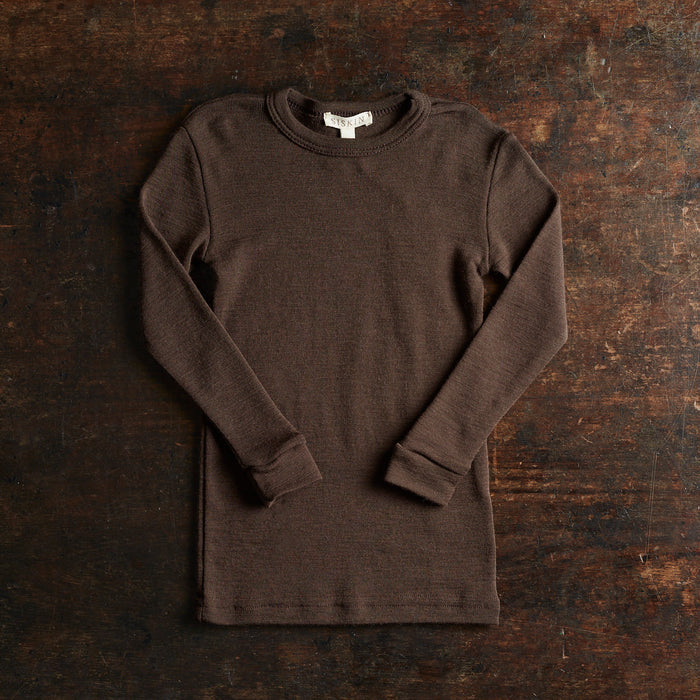 Heron Baby & Kids Top - Merino Wool - Bark