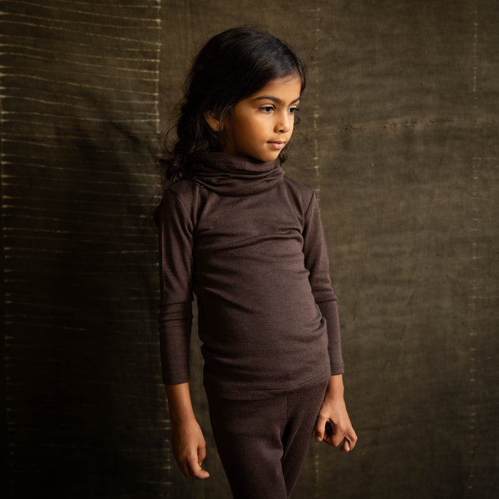 Heron Baby & Kids Top - Merino Wool - Bark
