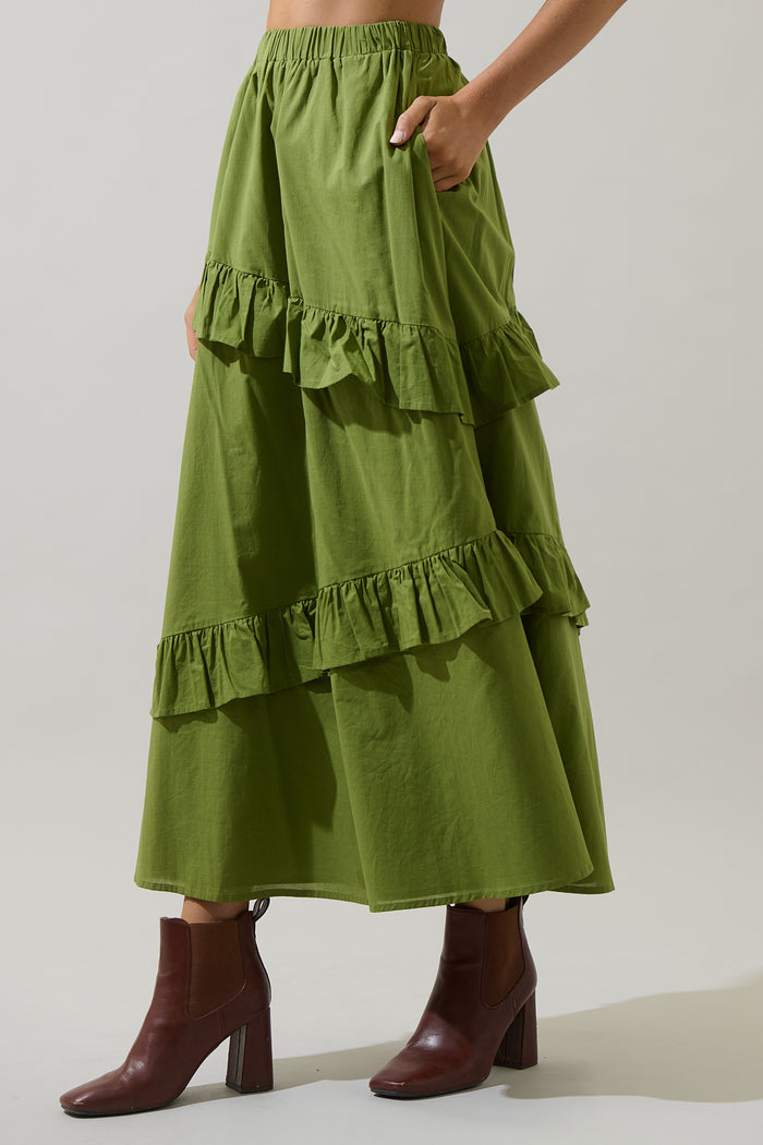Himan Ruffle Midi Skirt