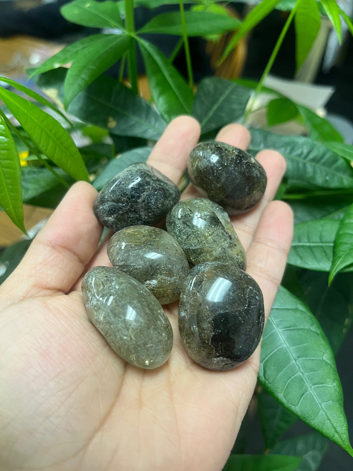 Green Tourmaline Quartz Tumbled