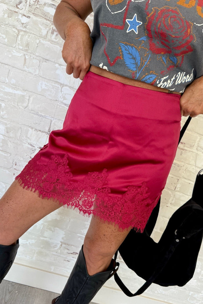 Infinite Romance Satin Skort