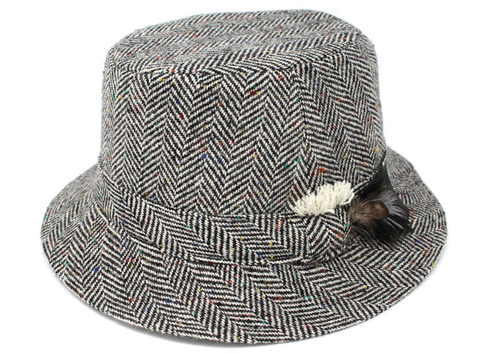 Multi Black Fleck Wide Herringbone - Irish Tweed / Small