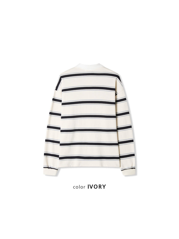 Ive Collar Stripe Long Sleeve Tee