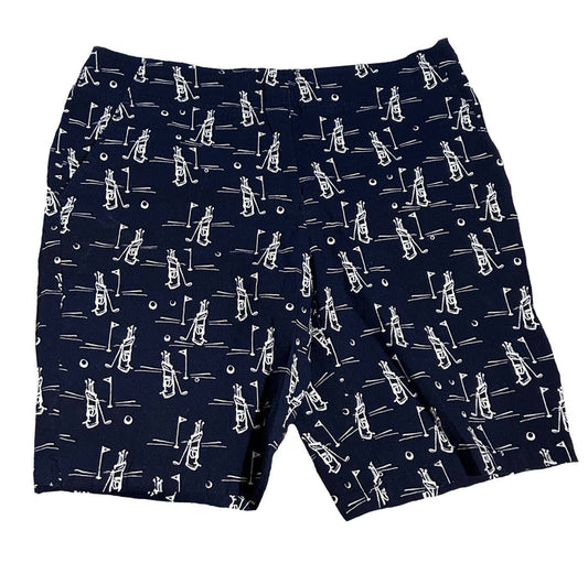 Izod Golf Navy Golf Bag Print Shorts Size 12