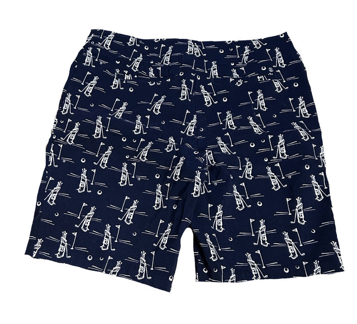 Izod Golf Navy Golf Bag Print Shorts Size 12
