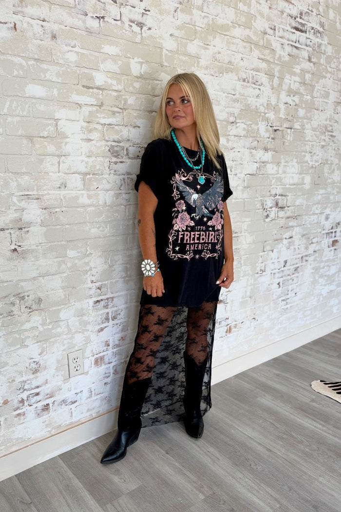 Jaded Rose Graphic Lace Maxi Dress