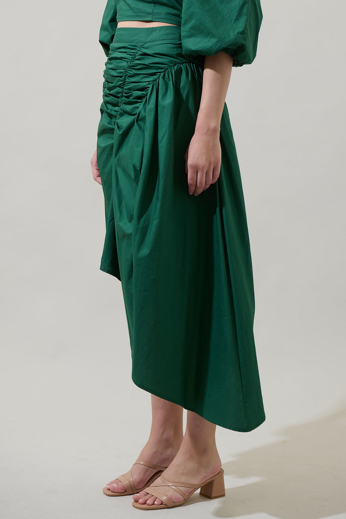 Jadey Belen Ruched Midi Skirt