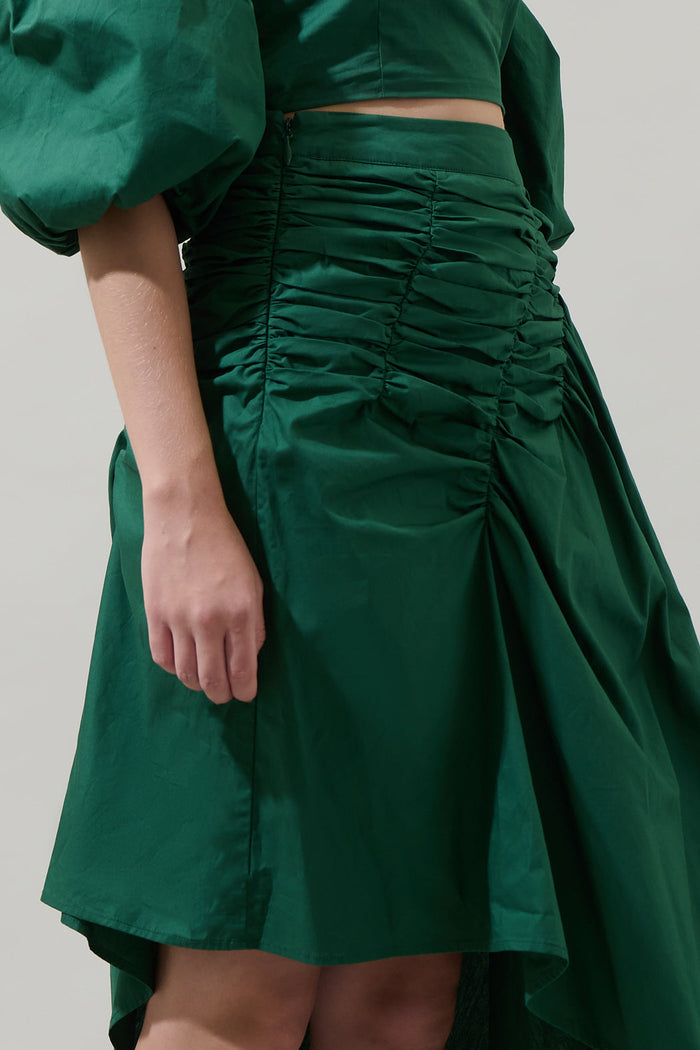 Jadey Belen Ruched Midi Skirt