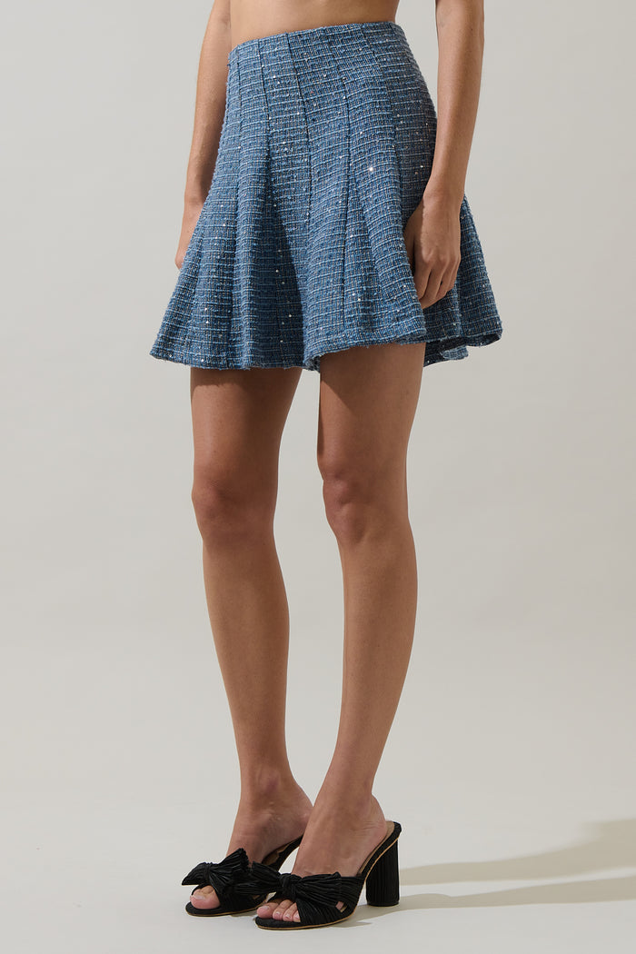 Jenavy Tweed Flare Mini Skirt