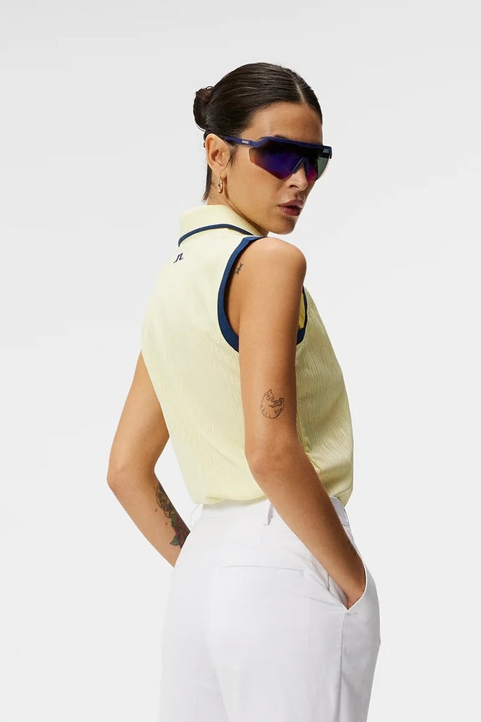 J.Lindeberg Women's Yellow Lila Sleeveless Golf Polo Size XL MSP$95