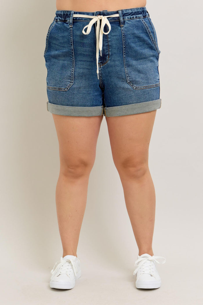 Judy Blue High Waist Cuff Jogger Jean Shorts