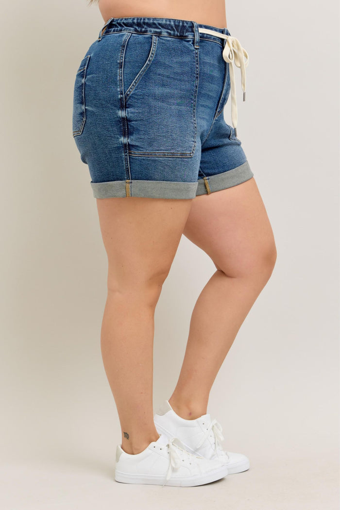 Judy Blue High Waist Cuff Jogger Jean Shorts