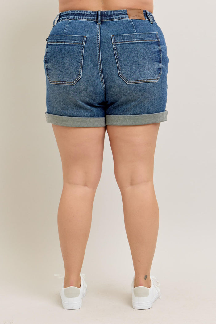 Judy Blue High Waist Cuff Jogger Jean Shorts