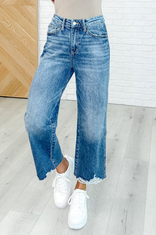 Judy Blue High Waist Rigid Magic Wide Leg Crop Jeans