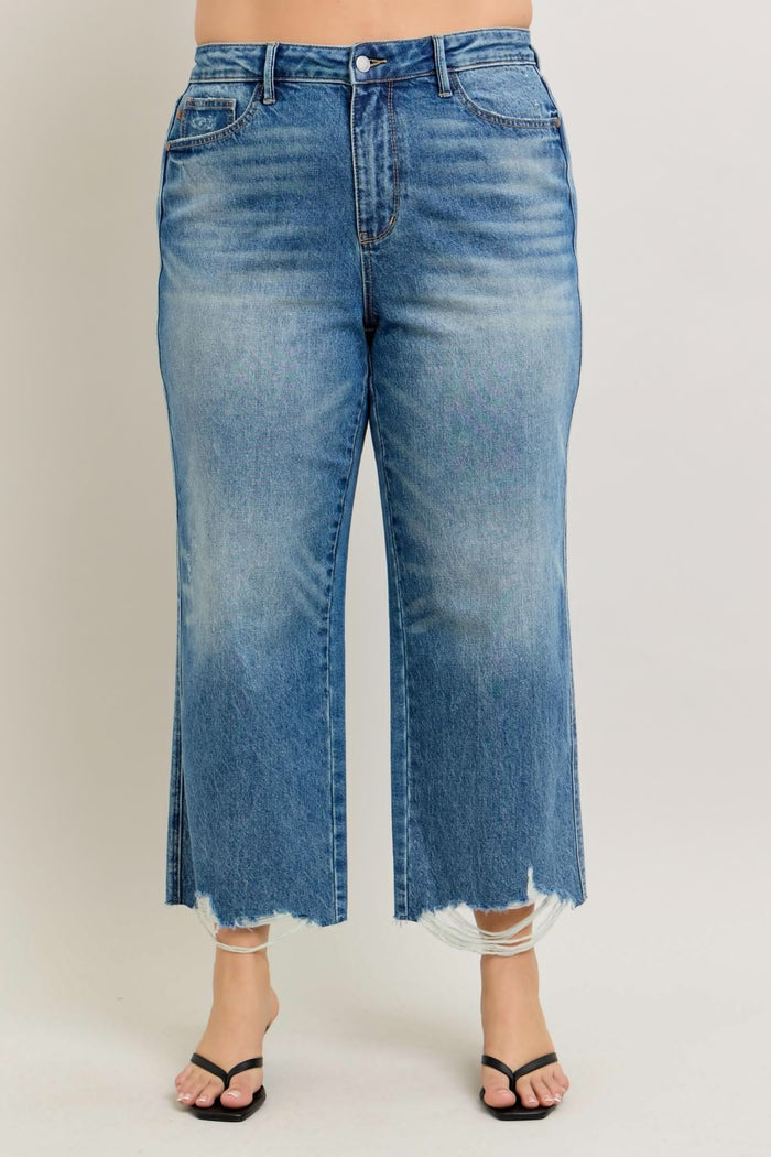 Judy Blue High Waist Rigid Magic Wide Leg Crop Jeans