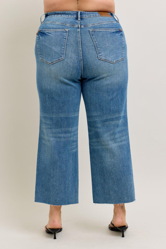 Judy Blue High Waist Rigid Magic Wide Leg Crop Jeans