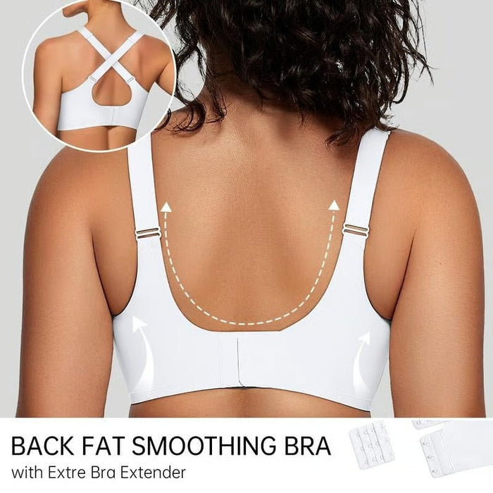 Kaelina - Soutien-gorge en mesh sans fil à col V croisé pour femmes