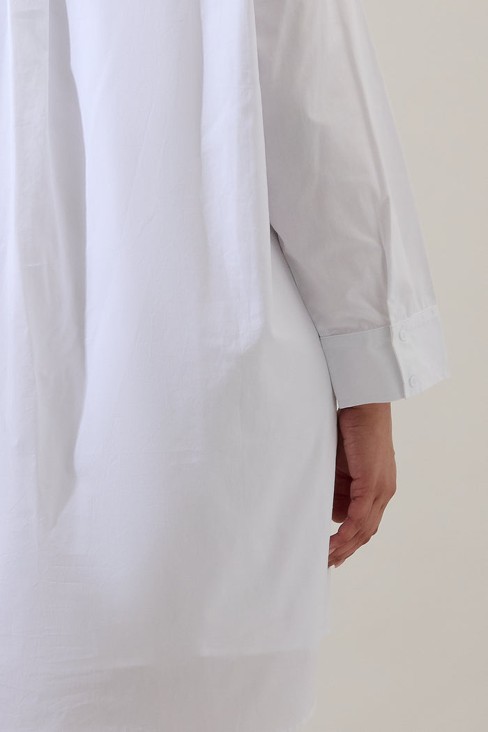 Kaira Poplin Button Down Shirt Dress Curve