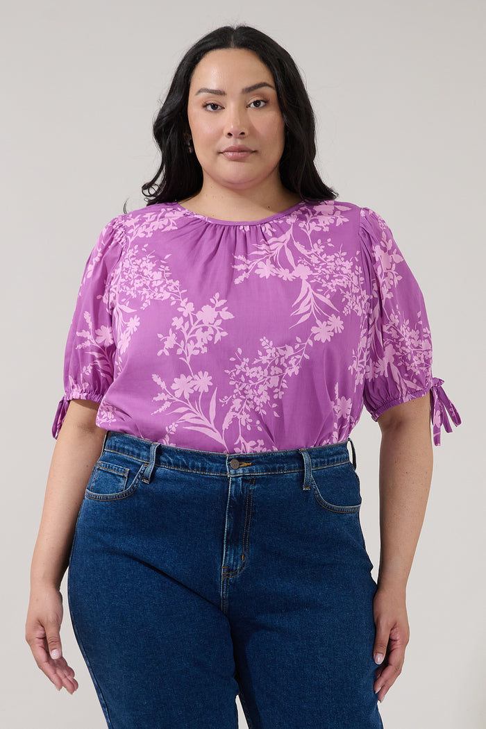 Kareli Puff Sleeve Top Orchid Curve