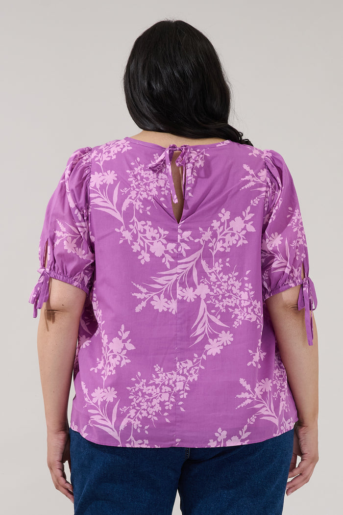 Kareli Puff Sleeve Top Orchid Curve