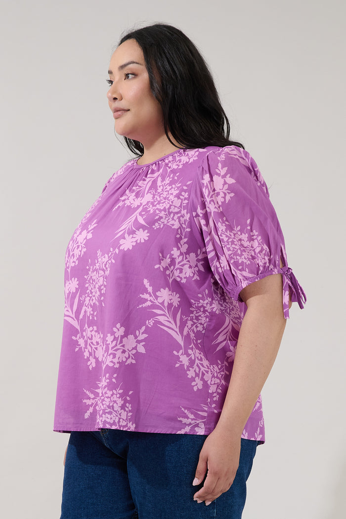 Kareli Puff Sleeve Top Orchid Curve