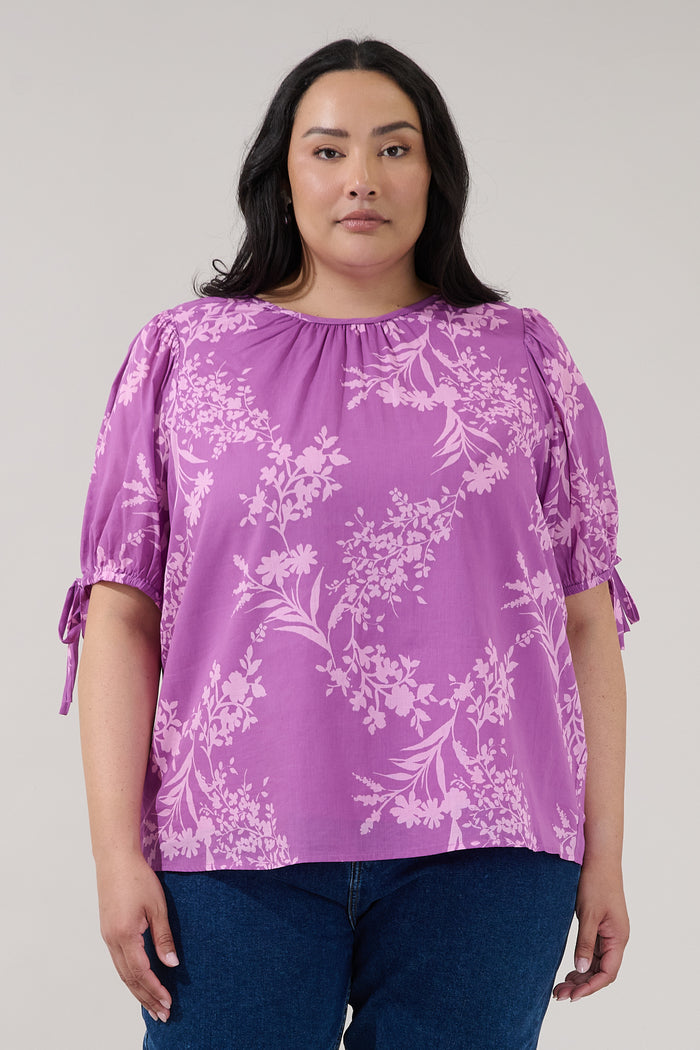Kareli Puff Sleeve Top Orchid Curve