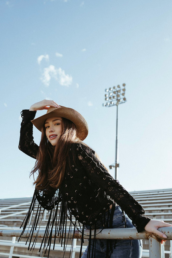 Kash Fringe Lace Crop Jacket - FINAL SALE