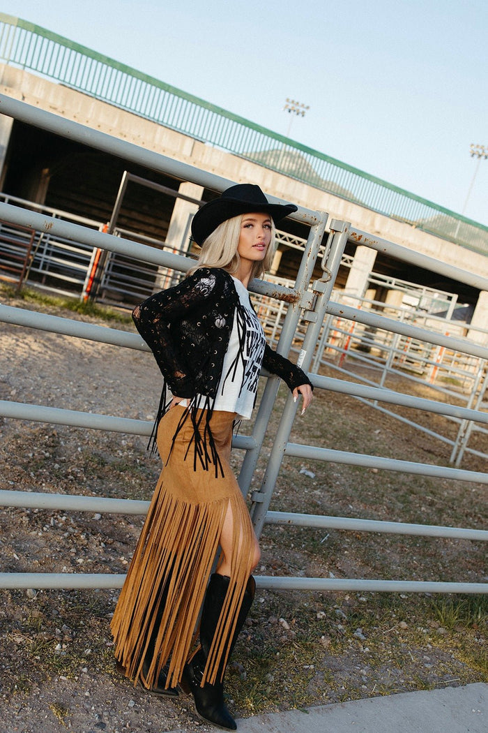 Kash Fringe Lace Crop Jacket - FINAL SALE