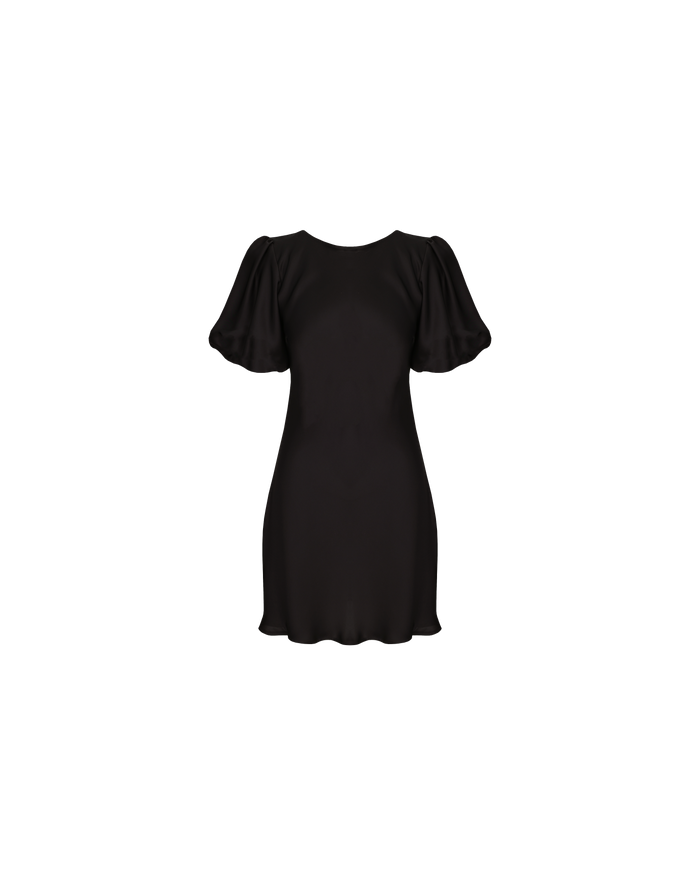KENDALL SATIN MINI DRESS BLACK