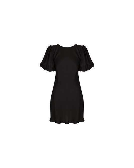 KENDALL SATIN MINI DRESS BLACK