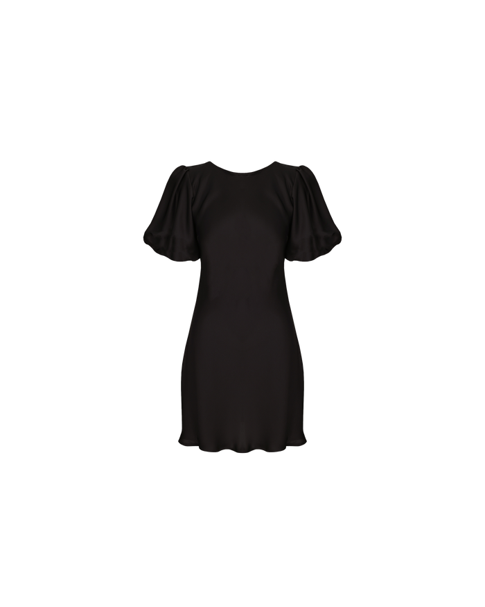 KENDALL SATIN MINI DRESS ESPRESSO