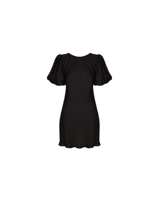 KENDALL SATIN MINI DRESS ESPRESSO