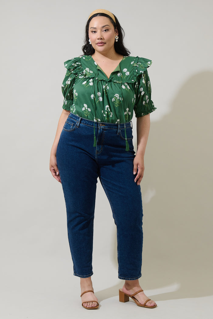 Kestrel Floral Auria Puff Sleeve Top Curve