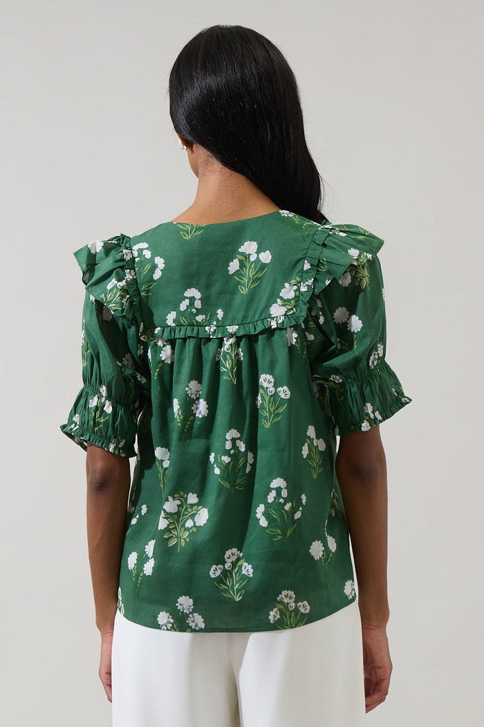 Kestrel Floral Auria Puff Sleeve Top