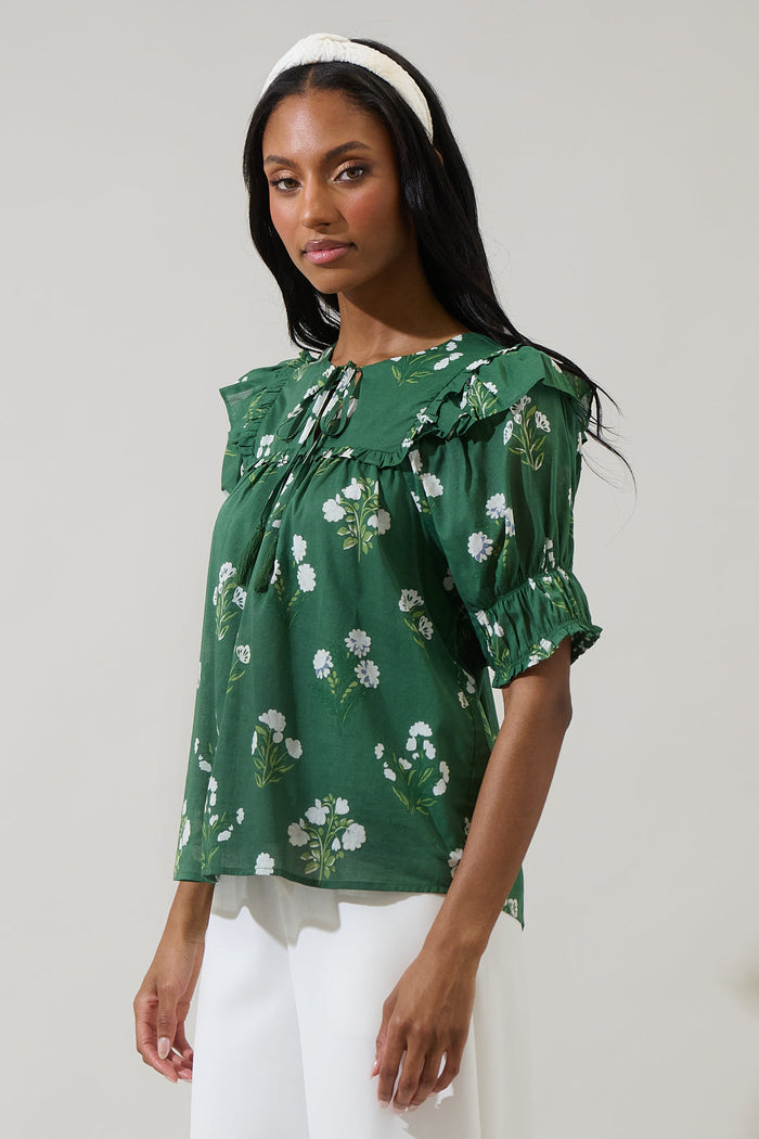 Kestrel Floral Auria Puff Sleeve Top