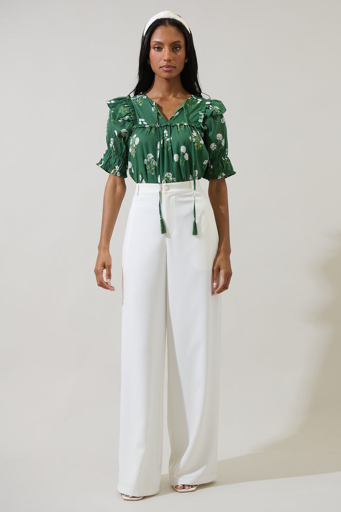 Kestrel Floral Auria Puff Sleeve Top