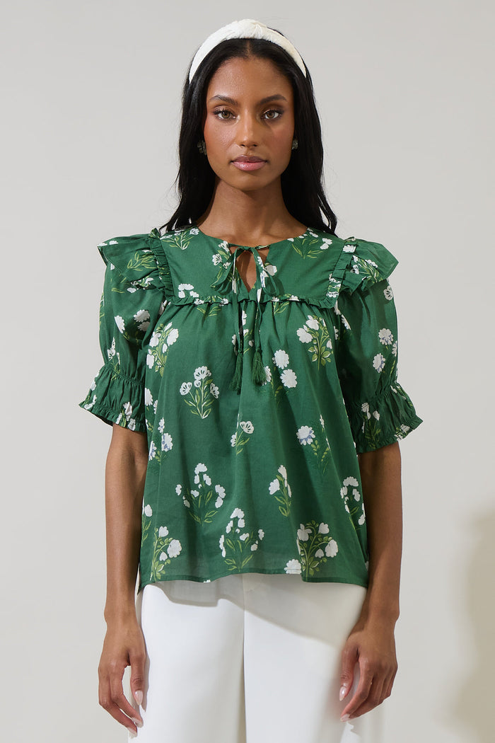 Kestrel Floral Auria Puff Sleeve Top