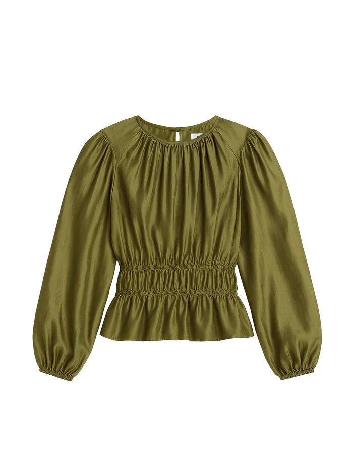Khaki Peplum Blouse